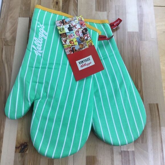 KELLOGG’S Vintage Apron and set of 2 oven mitts Vintage look - Picture 8 of 10